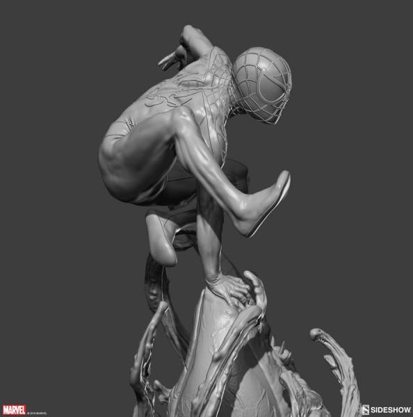 Statue Spider-Man Miles Morales Sideshow - Résine Comics Super-Héros - Occasion