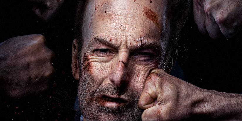 A closeup of Hutch getting punched in the face for the Nobody poster.