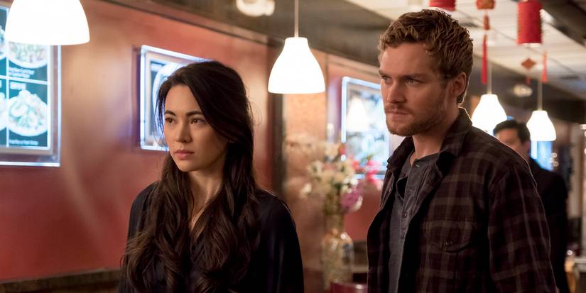 Colleen Wing and Danny Rand in a restaurant in Iron Fist