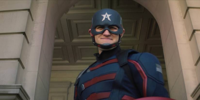 Wyatt Russell as John Walker smiling in The Falcon and the Winter Soldier