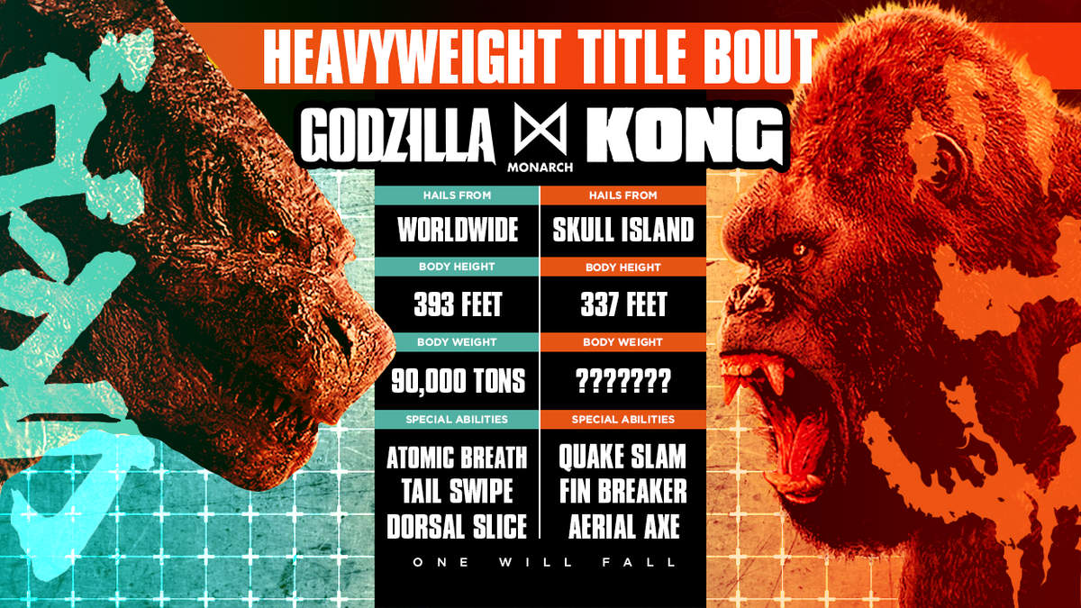 Godzilla vs. Kong Tale of the Tape: Who Will Win?
