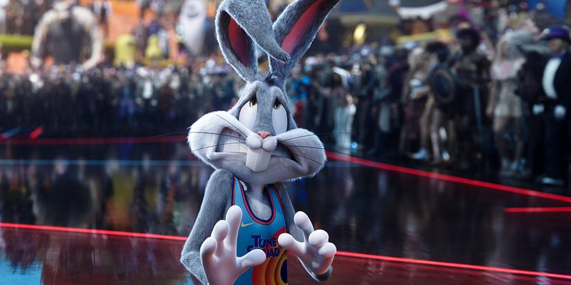 Bugs Bunny looking up worriedly in 'Space Jam 2'