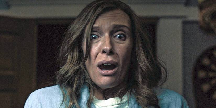 Toni Collette looking scared in Hereditary
