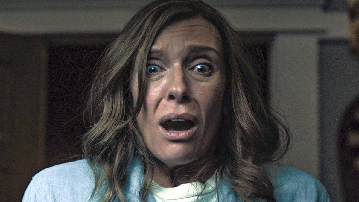 Toni Collette looking scared in Hereditary