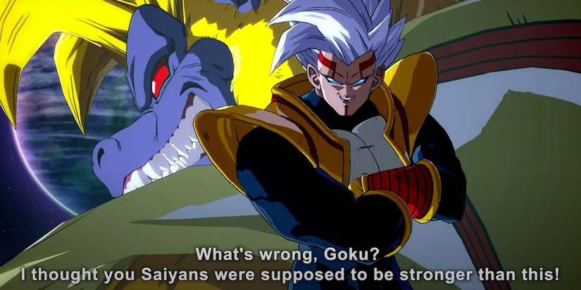 Super Baby teasing Goku in Dragon Ball Fighter Z