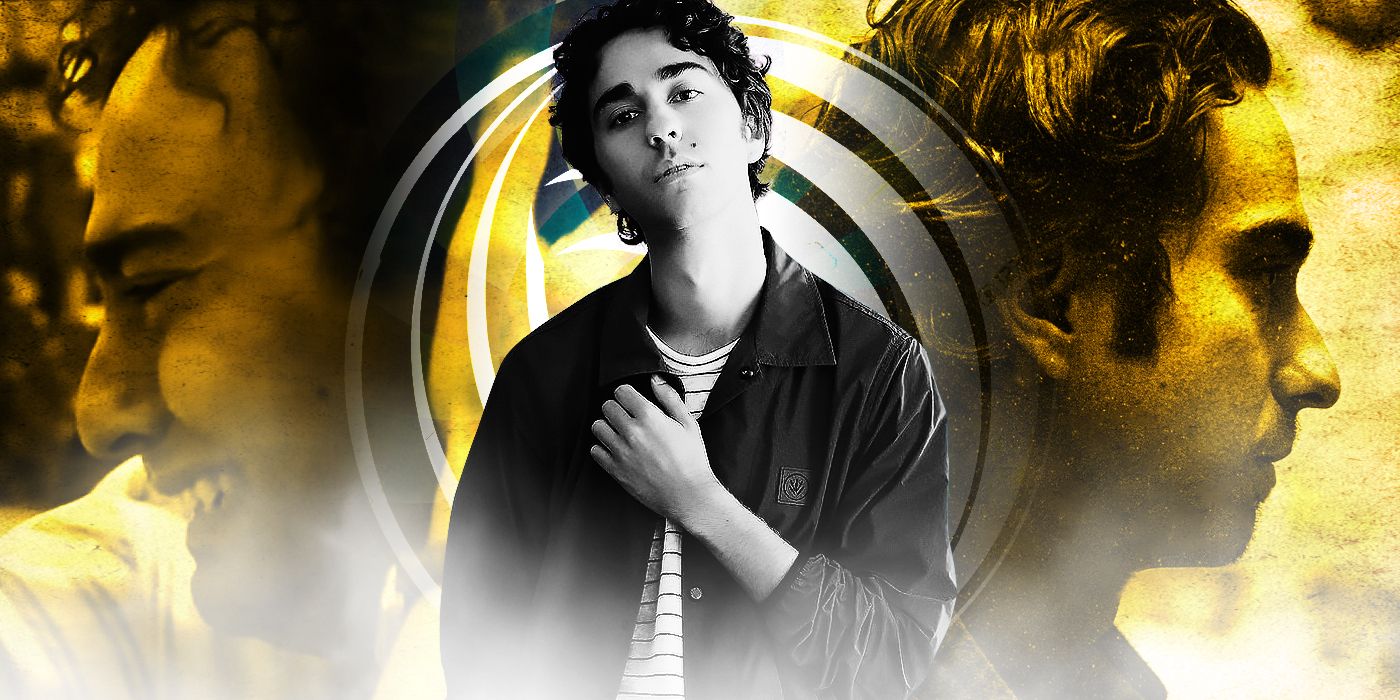 Blended image showing Alex Wolff in Old