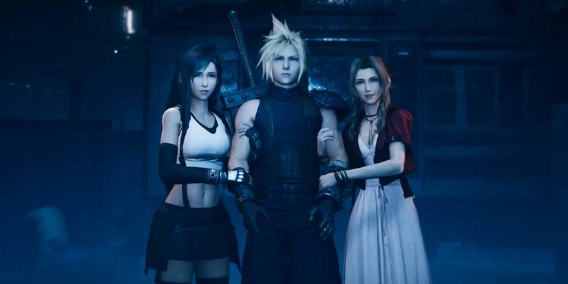 Tifa, Cloud, and Aerith in Final Fantasy 7 Remake