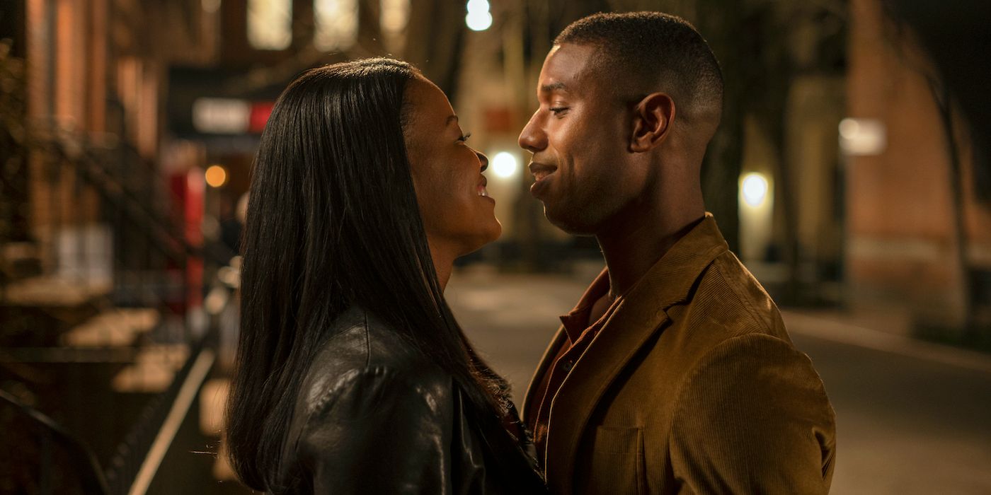 Chante Adams and Michael B. Jordan embracing in A Journal for Jordan