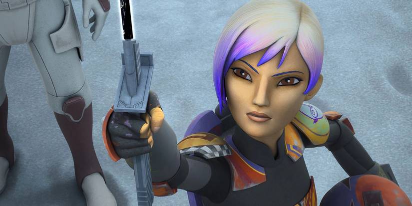 sabine-wren holding a saber in star-wars