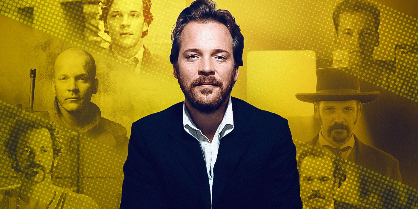 Peter Sarsgaard in front of a yellow background