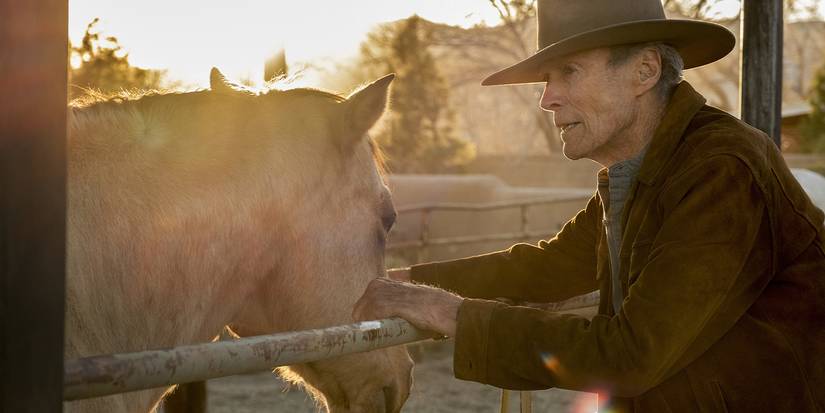 Clint Eastwood with a horse in Cry Macho