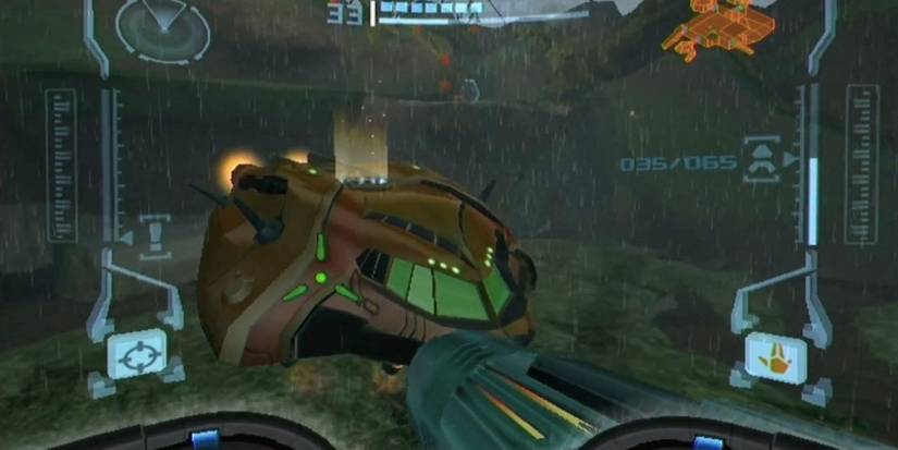 A still from Metroid Prime from within Samus' suit