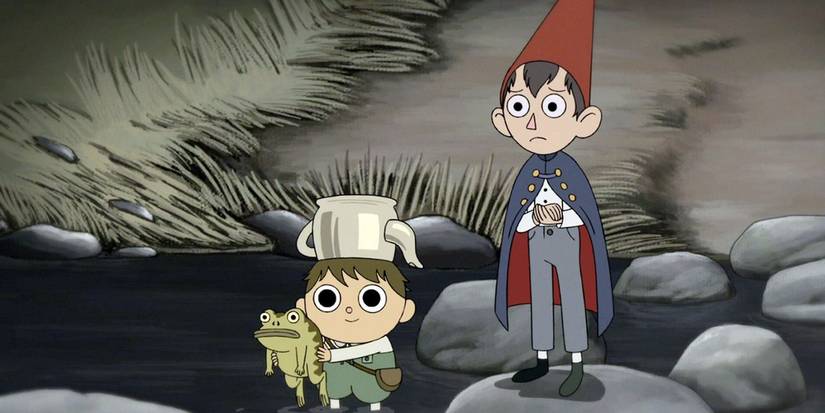 Writ and Gregory walk across the pond in Over the Garden Wall.