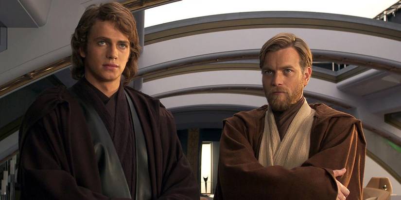 Anakin and Obi-Wan looking ahead in Star Wars: Episode III - Revenge of the Sith