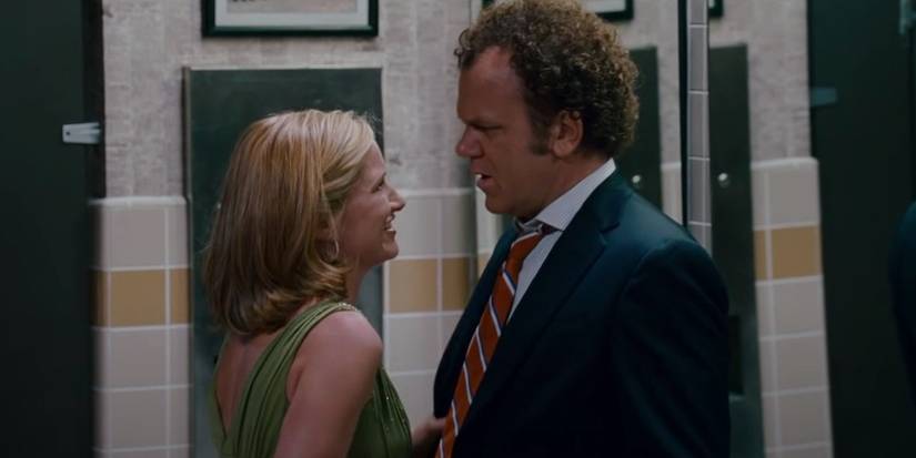 Kathryn Hahn and John C. Reilly in Step Brothers in the awkward bathroom love making scene.