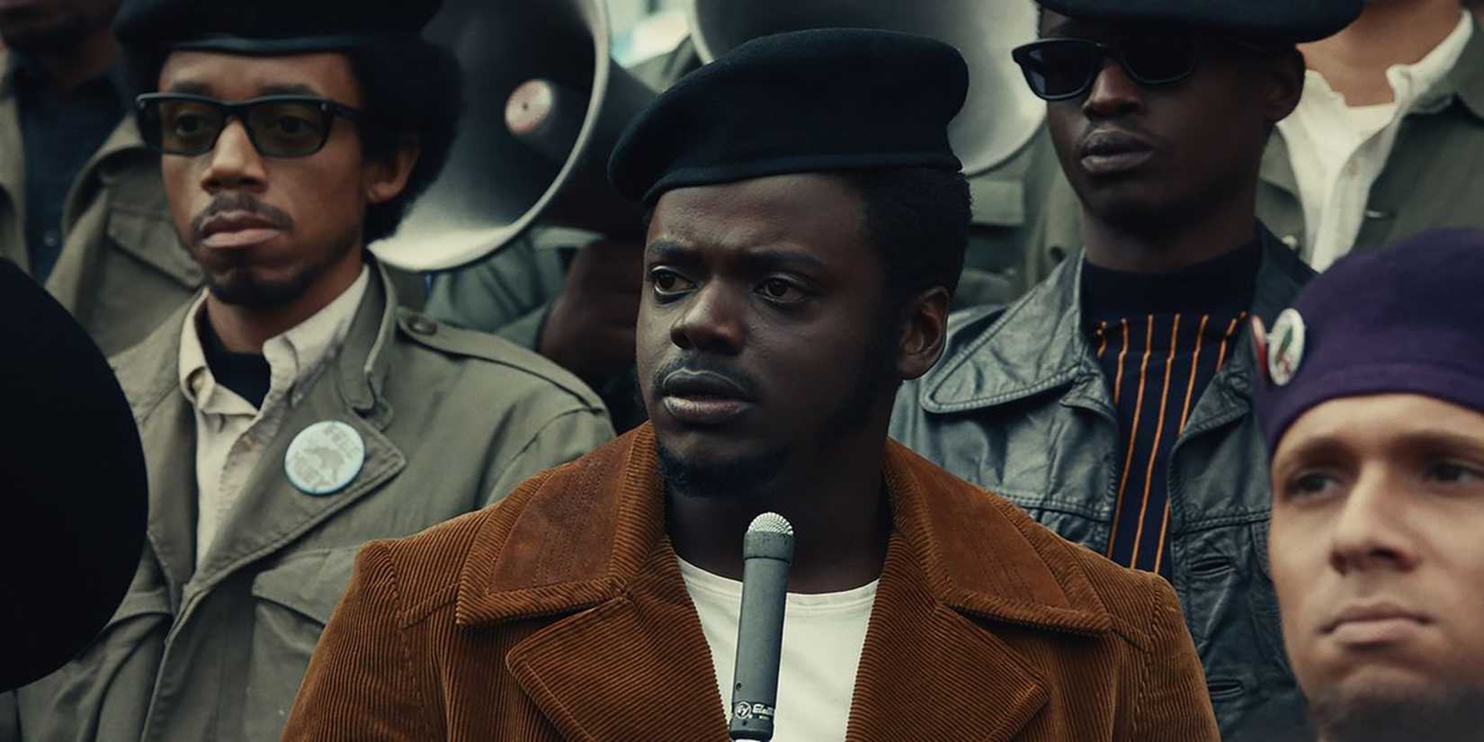 Fred Hampton (Daniel Kaluuya) giving a speech in Judas and the Black Messiah