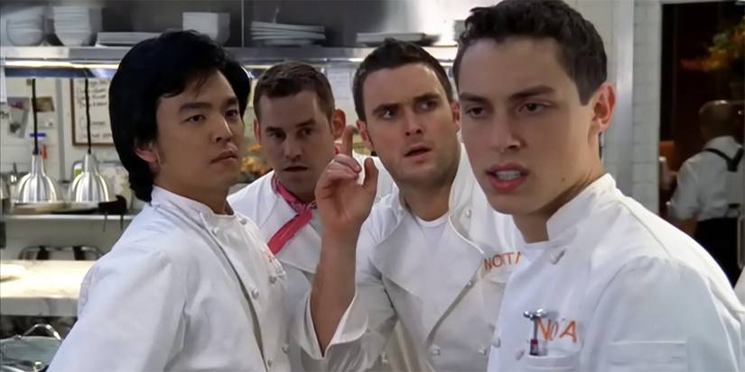 Four chefs in the kitchen in Kitchen Confidential