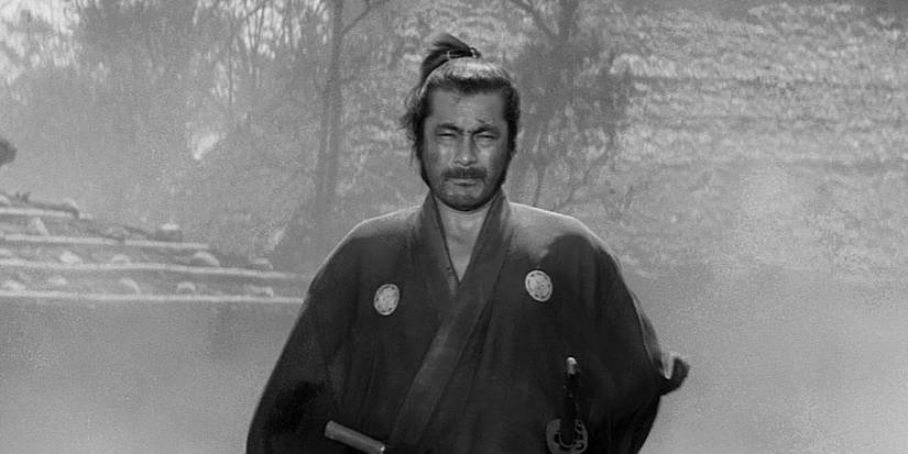 Toshiro Mifune stares down the camera in 'Yojimbo'