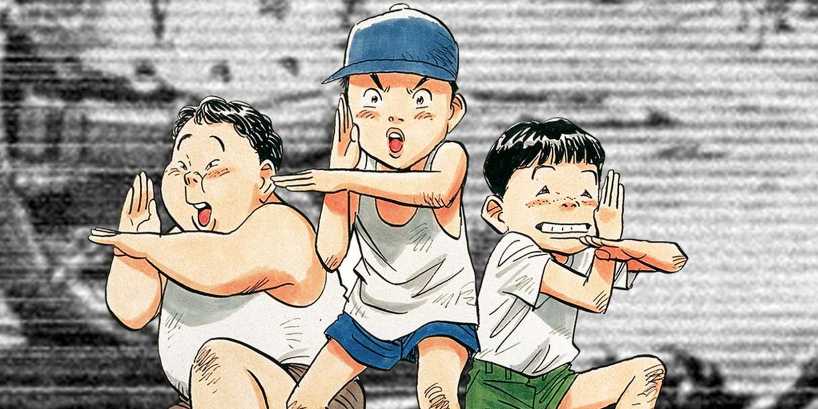 Tiga anak laki-laki dalam posisi menyerang di 20th Century Boys