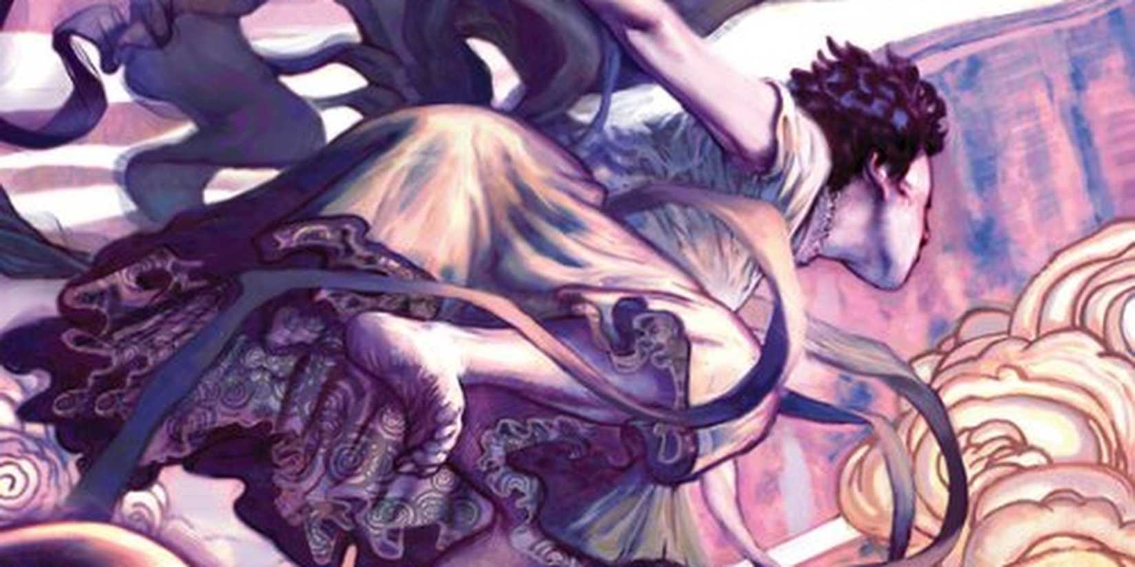 Artwork for Mistborn showing an angel flying