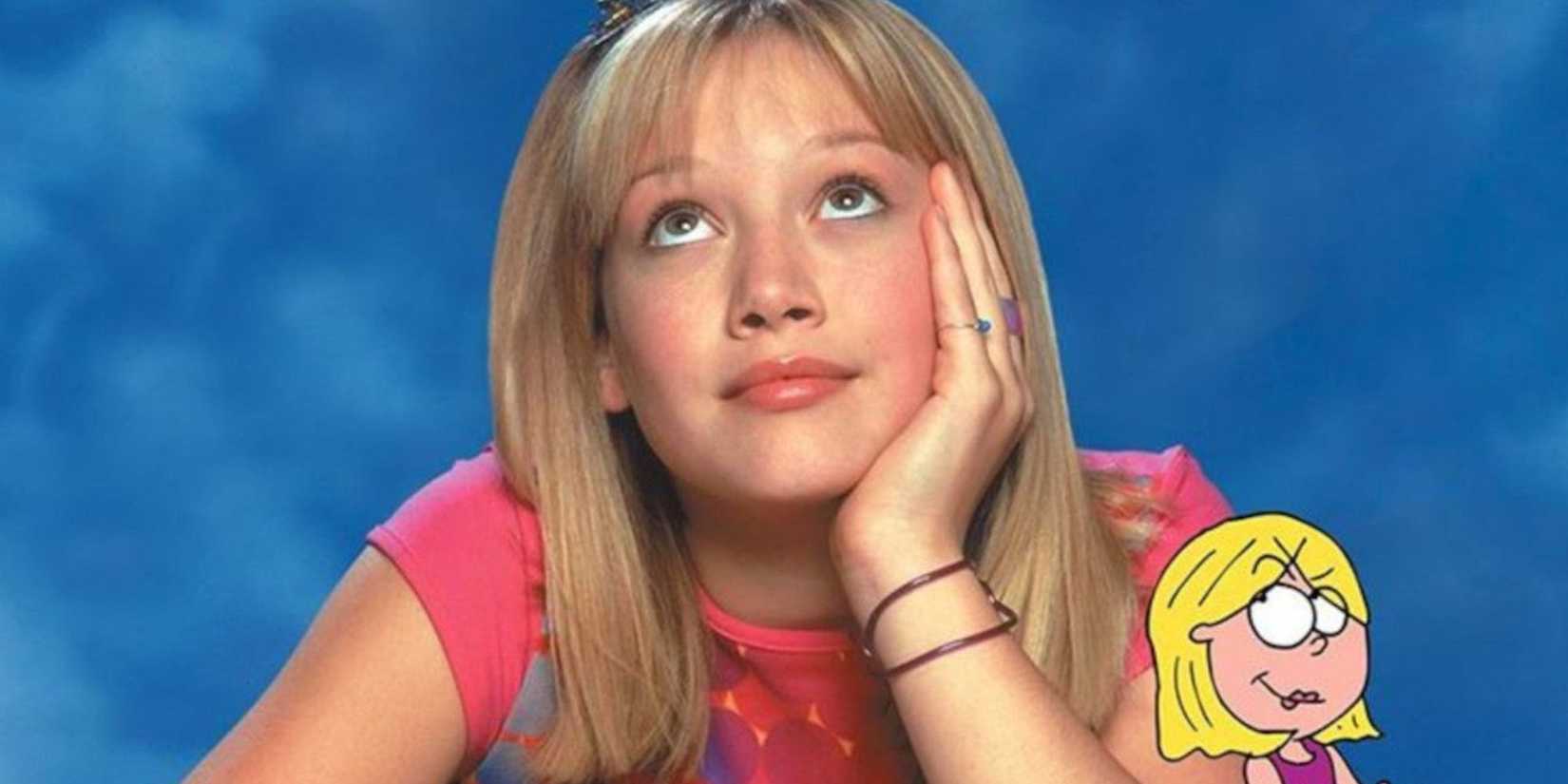 Lizzie McGuire looking up for a promo on Disney Channel Show