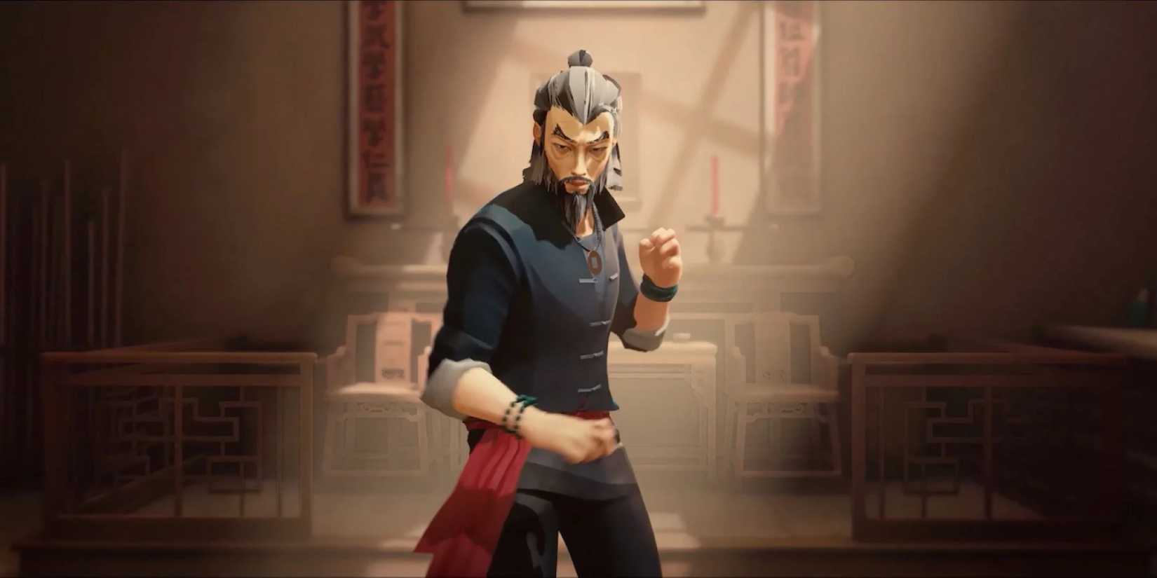 A warrior in fighting pose in the game Sifu