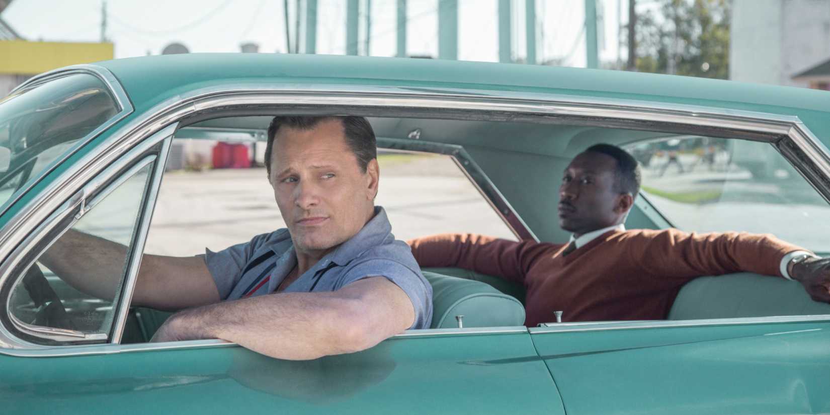 Tony and Don in a car in Green Book