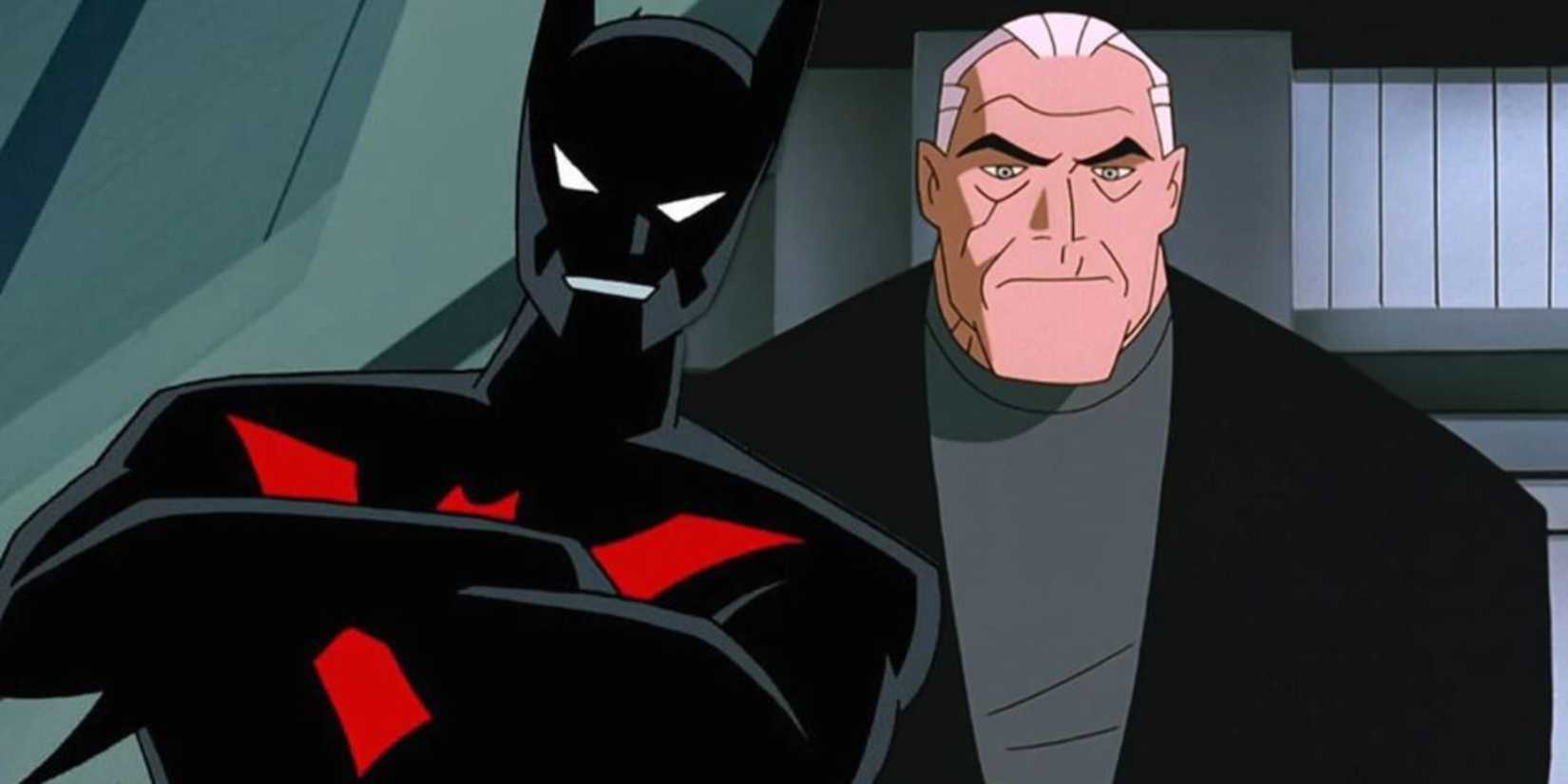 still of terry mcinnis in batman beyond suit next to bruce wayne in Batman Beyond