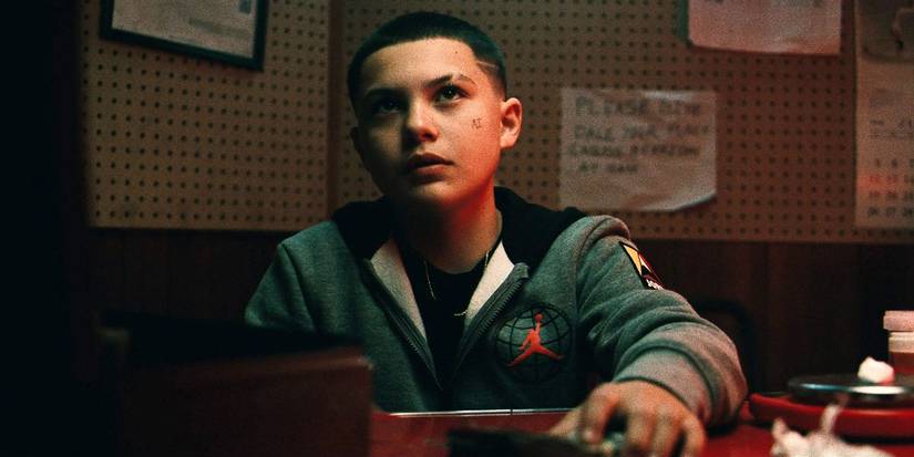 Ashtray looking up at someone in Euphoria