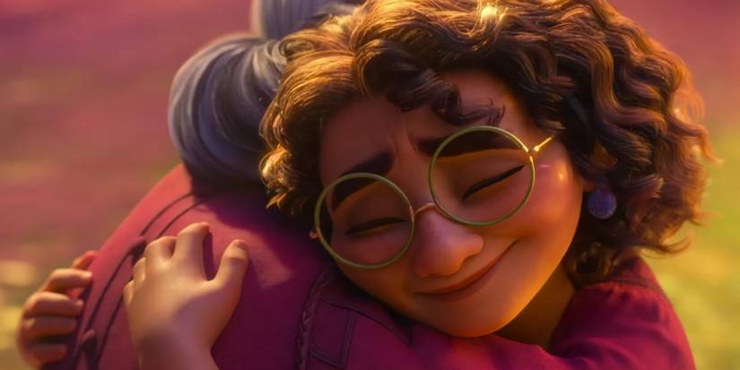 Abuela and Mirabel are hugging