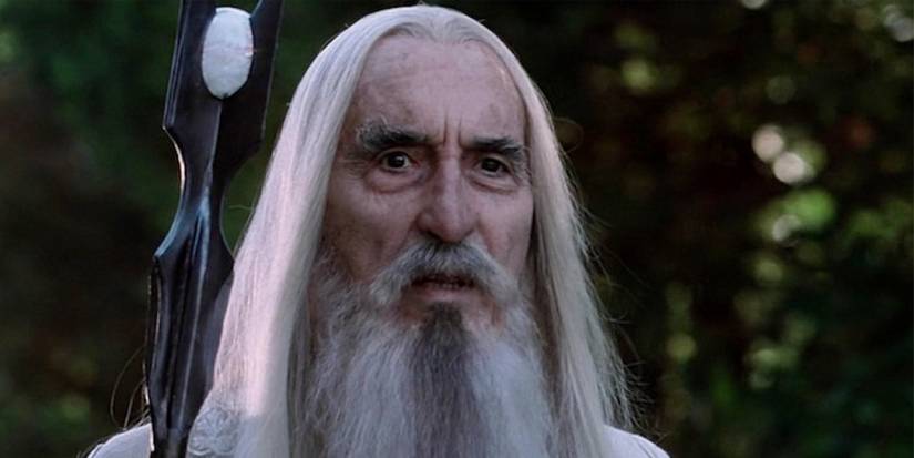 Saruman looking serious in Lord of the Rings
