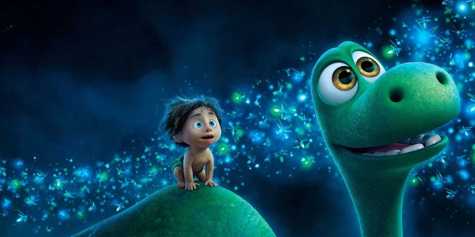 The Good Dinosaur - Spot sitting on Arlo while they look at stars