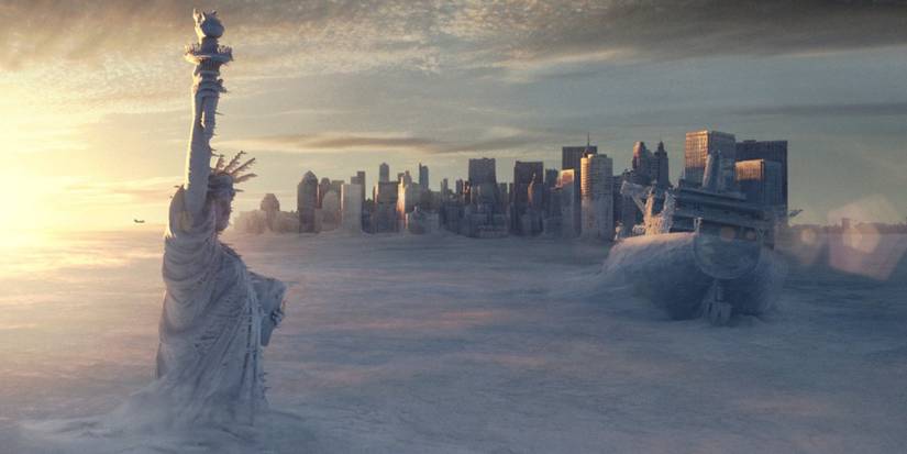The Day After Tomorrow - a view overlooking a frozen New York