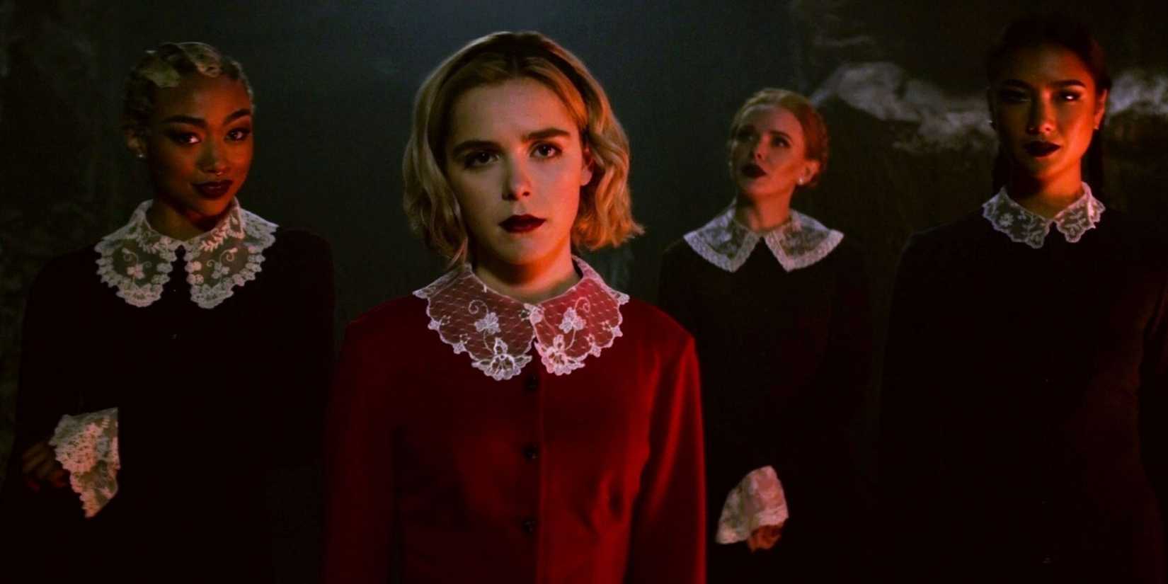 Sabrina and the Weird Sisters in 'Chilling Adventures of Sabrina'