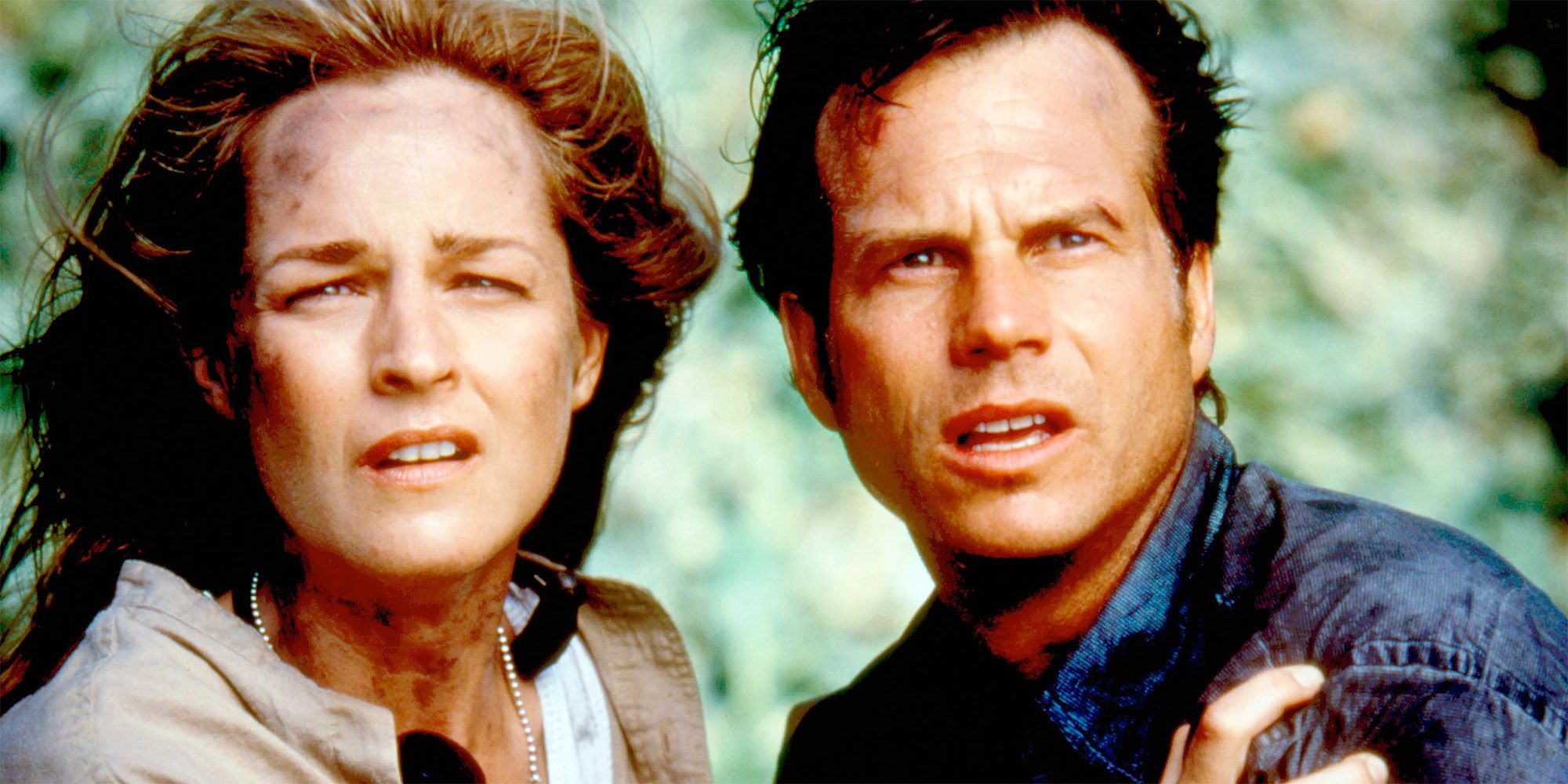 Bill and Jo Hold Onto Each Other in Twister 1996