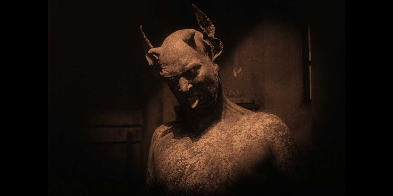 A stone statue of a devil in the film Haxan: Witchcraft Through the Ages