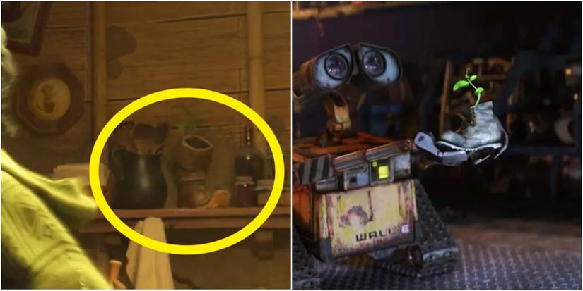 Two images side by side showing the boots from Encanto and Wall-E