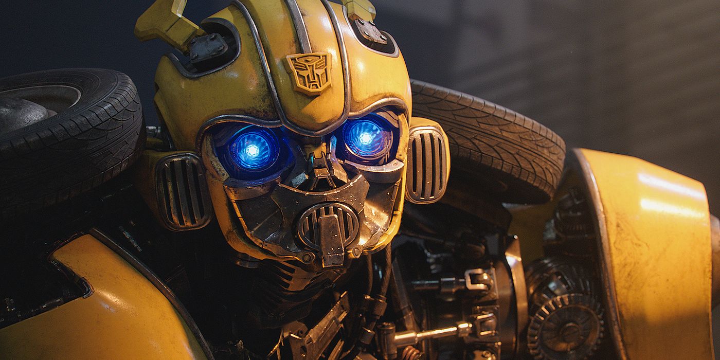Bumblebee looking up in the film Bumblebee