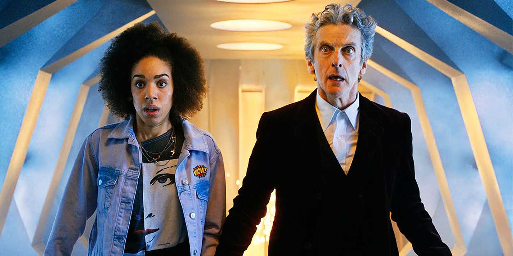 Peter Capaldi as the Twelfth Doctor and Pearl Mackie as Bill Potts in Doctor Who