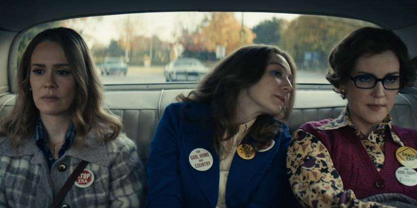 Melanie Lynskey, Sarah Paulson and Kayli Carter in 'Mrs. America'