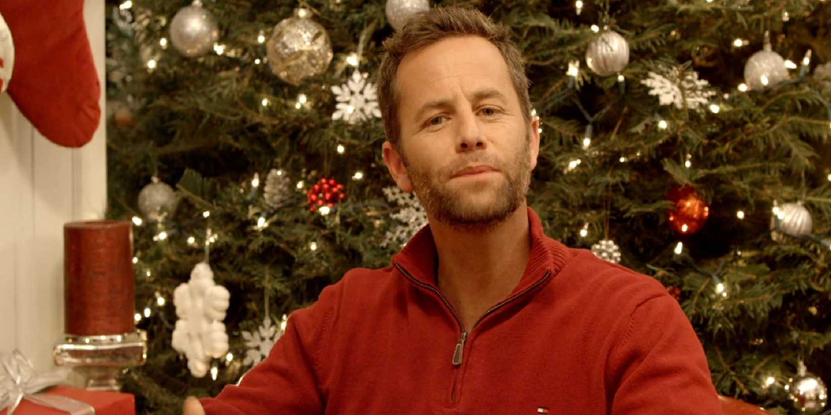 Kirk Cameron talking to the camera in Saving Christmas