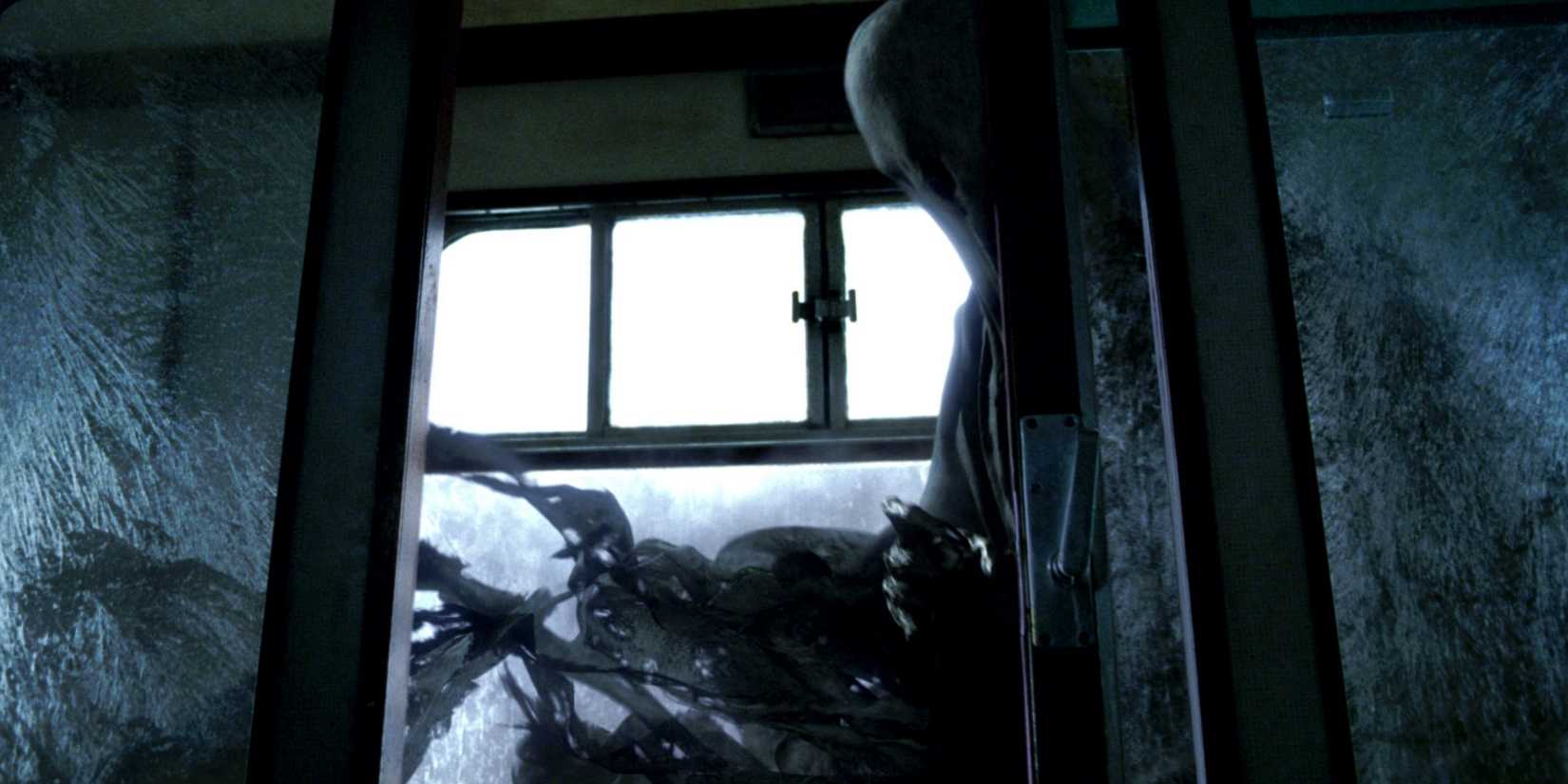 A Dementor stalks the carriages of the Hogwarts Express in Harry Potter and the Prisoner of Azkaban.