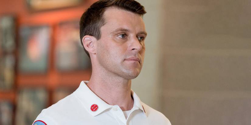 Jesse Spencer as Matthew Casey looking stoic in Chicago Fire.