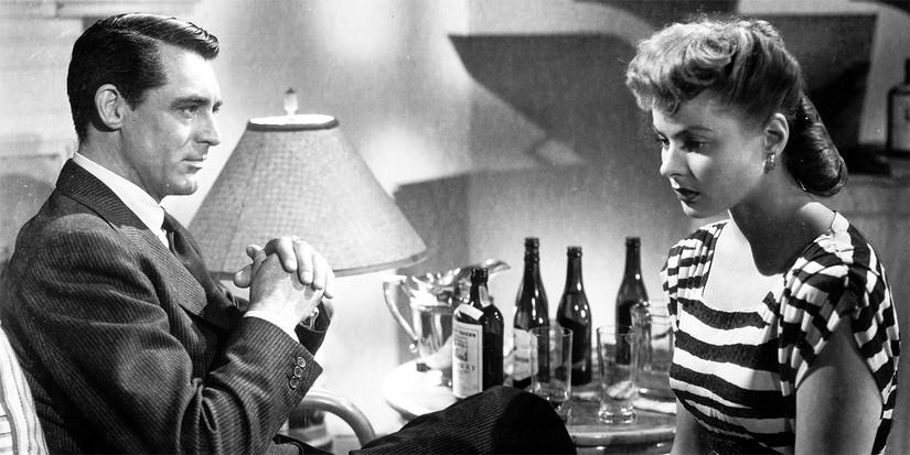Cary Grant looking at Ingrid Bergman in Notorious