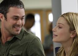 shay and severide smiling in chicago fire