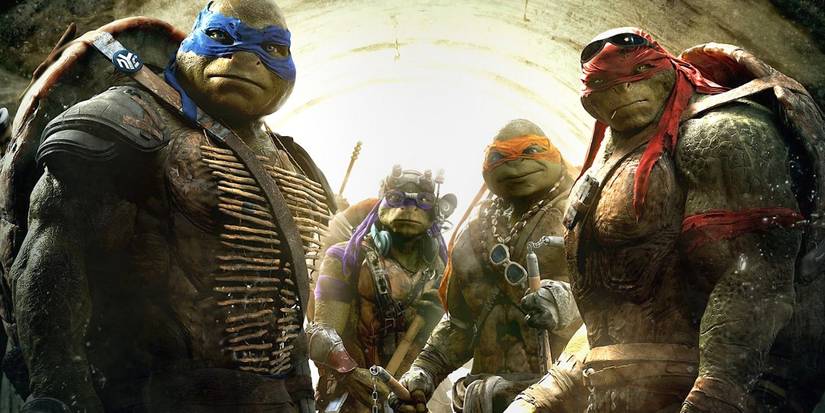 Raphael, Leonardo, Michelangelo, and Donatello in Michael Bay's Teenage Mutant Ninja Turtles (2014)