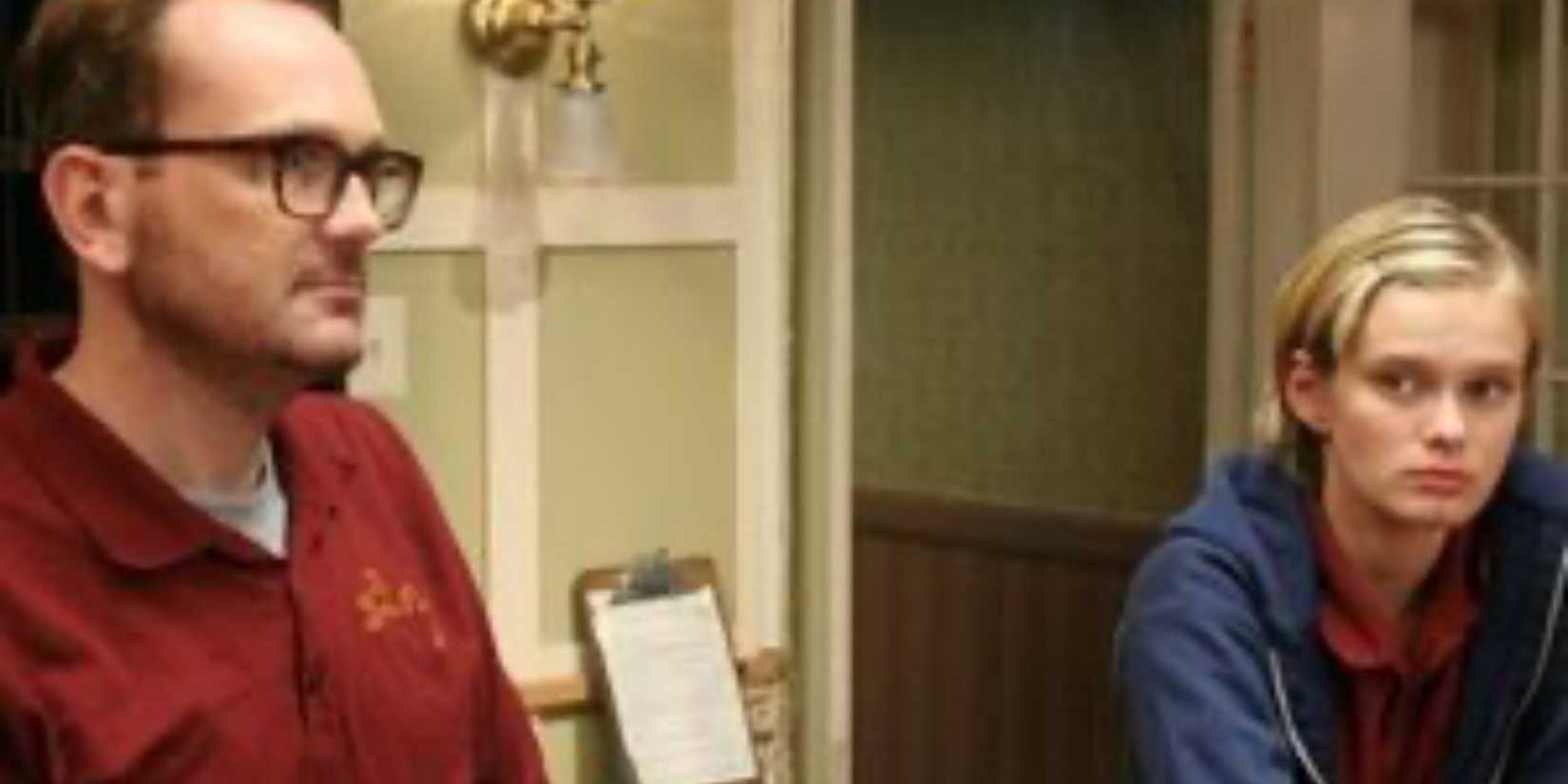 Luke (Pat Healy) and Claire (Sara Paxton) in The Innkeepers