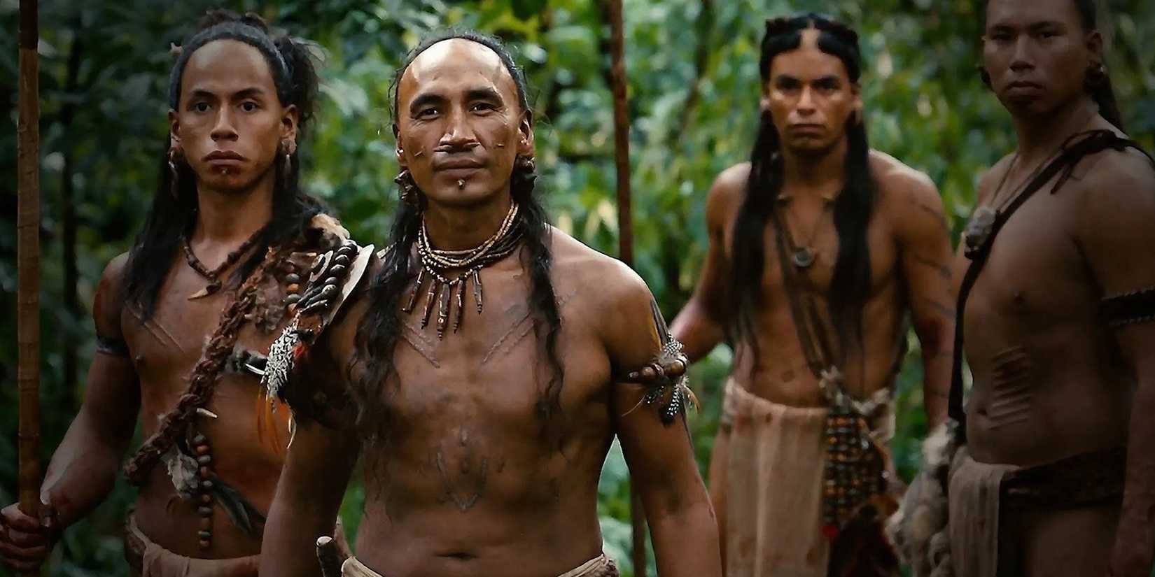 A group of indigenous men in the jungle in Apocalypto