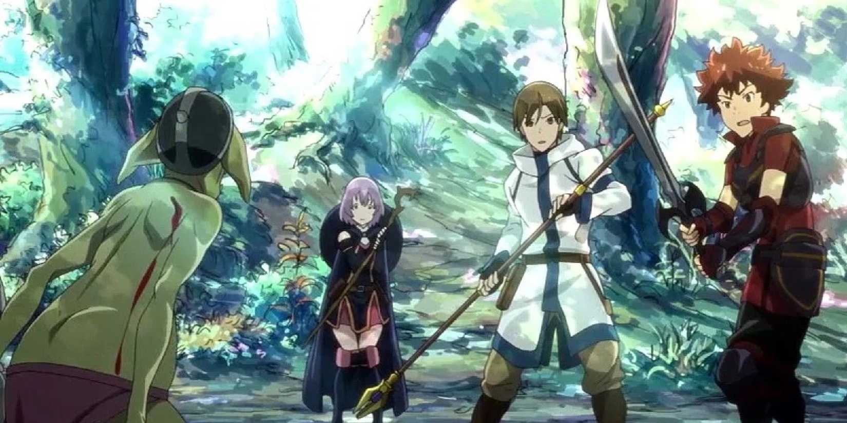 Characters in the forest in Grimgar of Fantasy and Ash