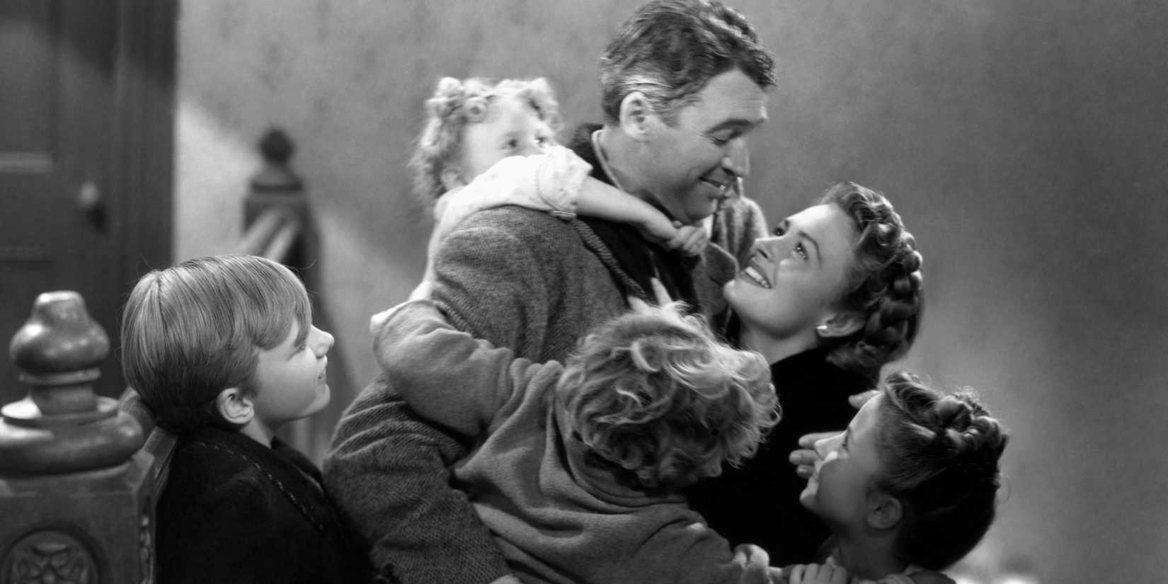 It's a Wonderful Life's Bailey family hugging.